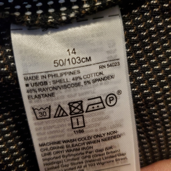 Banana Republic bi-stretch pencil skirt black/white dot size 14 cotton blend - Picture 10 of 11